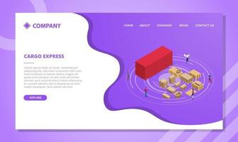 cargo express concept for website template or landing vector