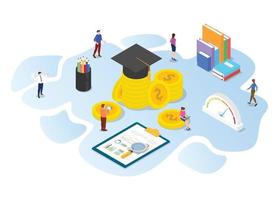 invest in education concept with modern isometric vector