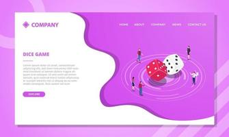 dice game concept for website template or landing vector