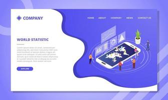 world statistics concept for website template or landing vector