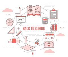 back to school education concept with icon set template banner vector