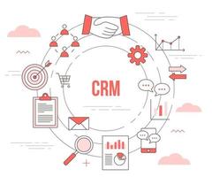 crm customer relationship management concept with icon set vector