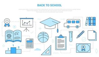 back to school concept with icon set template banner vector
