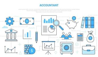 accountant business people work concept with icon set template vector