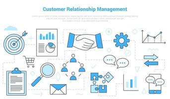 concepto de gestión de relaciones con clientes de crm vector