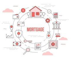 mortgage housing concept with icon set template banner vector