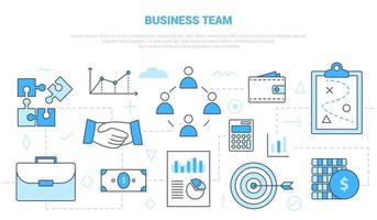 business team concept with icon set template banner vector