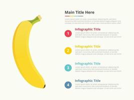 banana fruit infographics with some point vector