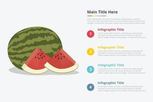 Infografía de fruta de sandía con algún punto. vector