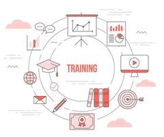 training concept with icon set template banner vector