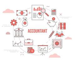 accountant concept with icon set template banner vector