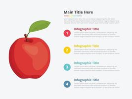 Infografía de fruta de manzana con algún punto. vector
