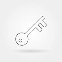 key single isolated icon with modern line or outline style vector