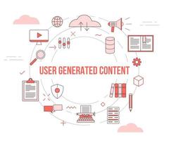 ugc user generated content concept with icon set template banner vector