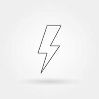 electric or bolt single isolated icon with modern line vector