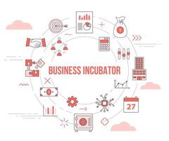 business incubator concept with icon set template banner vector