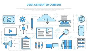 ugc user generated content concept with icon set template banner vector