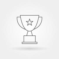 trophy champion single isolated icon with modern line vector