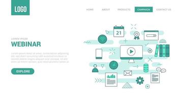 webinar concept for website template or landing page vector