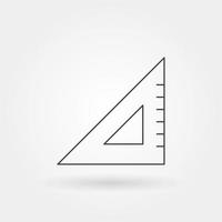 ruler triangle single isolated icon with modern line vector