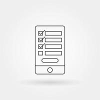 Lista de tareas pendientes único icono aislado de la aplicación para teléfonos inteligentes con línea moderna vector