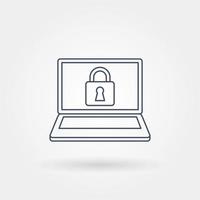 laptop security single isolated icon with modern line vector