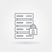 server security single isolated icon with modern line vector