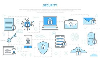 security concept with icon line style set template banner vector