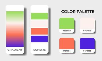 tropical gradient and solid color palettes swatch sets vector