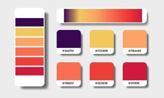 autumn gradient and solid color palettes swatch sets vector