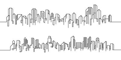 City Building Line art Vector Illustration template