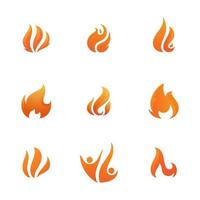 Hot flame fire vector icon illustration