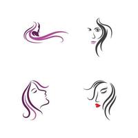 Woman face silhouette character illustration vector