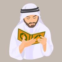 muslim man praying in Ramadan vector