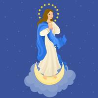 Our lady immaculate conception. virgin mary vector