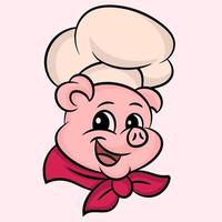 Pig with Chef Hat vector