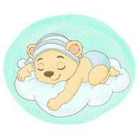 Cute dreaming bear vector