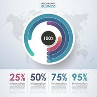 infografía empresarial, diseño gráfico de gráfico circular. ilustración vectorial vector