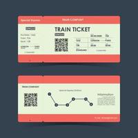 Train ticket concept design. Vector illustration