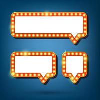 Speech bubble design with retro light frames. Vector illustration