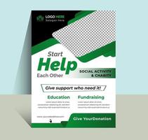 Charity  donation and help Campaign print template vector