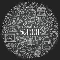 Back to school education set of doodle icons vector