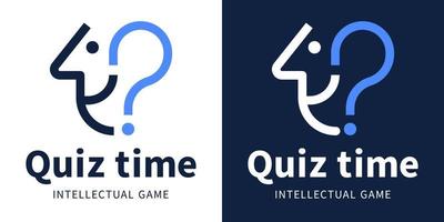 Quiz Time logo for the intellectual game vector