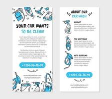 Leaflet flyer for printing for the car wash and auto detaling vector