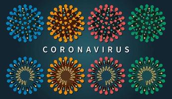 The structure of coronavirus COVID-19 isolated set vector