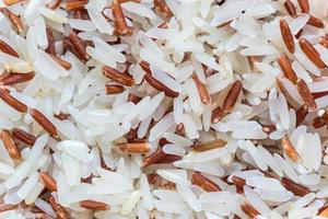 Mixed of white rice and brown rice photo