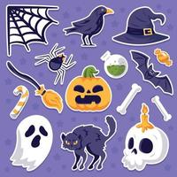 conjunto de pegatinas de halloween vector