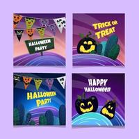 Halloween Social Media Template vector
