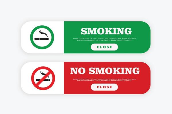 smoking area and no smoking area sign