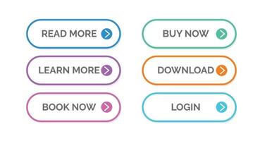 web button icon set collection vector